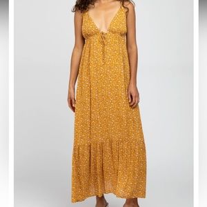 Gold Floral Maxi Dress